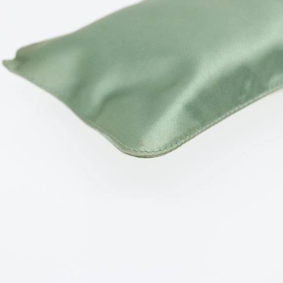 PRADA Pouch Satin Green Silver Auth 86519 - Picture 11 of 16